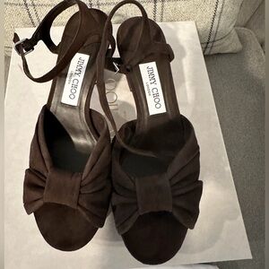 Jimmy Choo Dark Brown Heeled Sandals